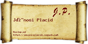 Jánosi Placid névjegykártya